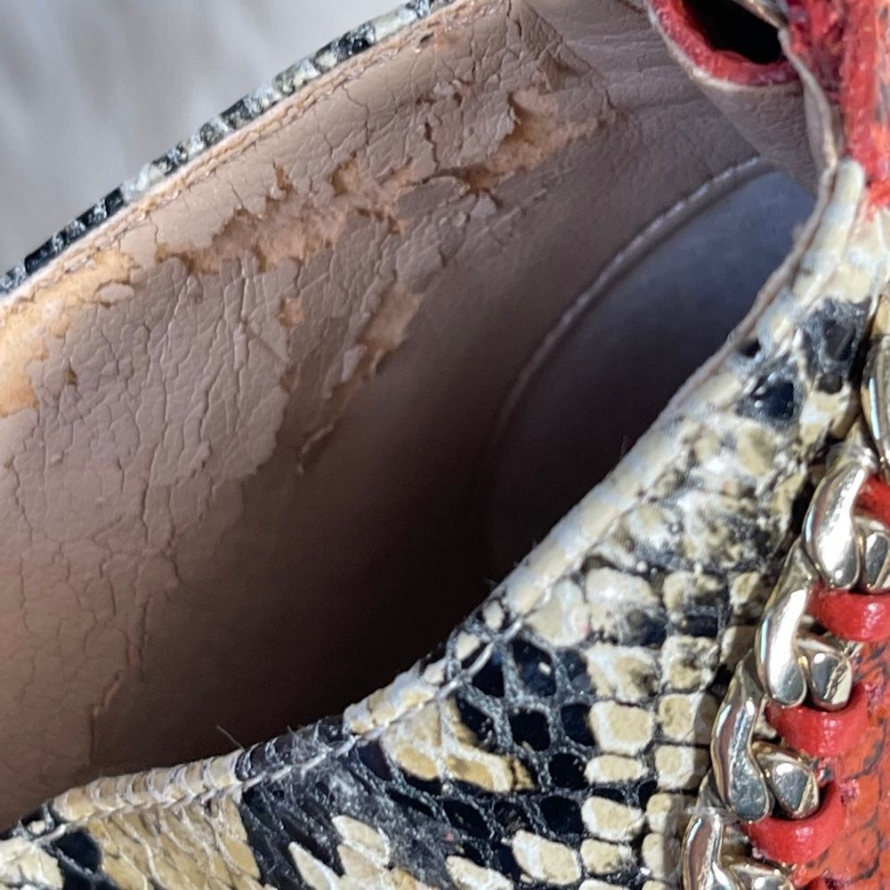 BCBG Max Azria Britt Chain Python Colorblock Heel… - image 11